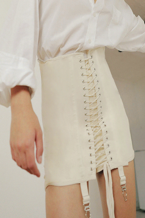 Lace Up Garter Belt Mini Skirt (당일발송가능)