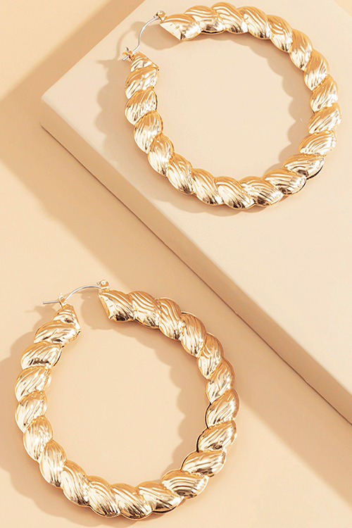 Chunky Twisted Hoop Earrings (same day shipping available)
