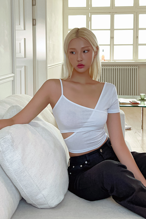 Unbalanced Bouble Cropped Top