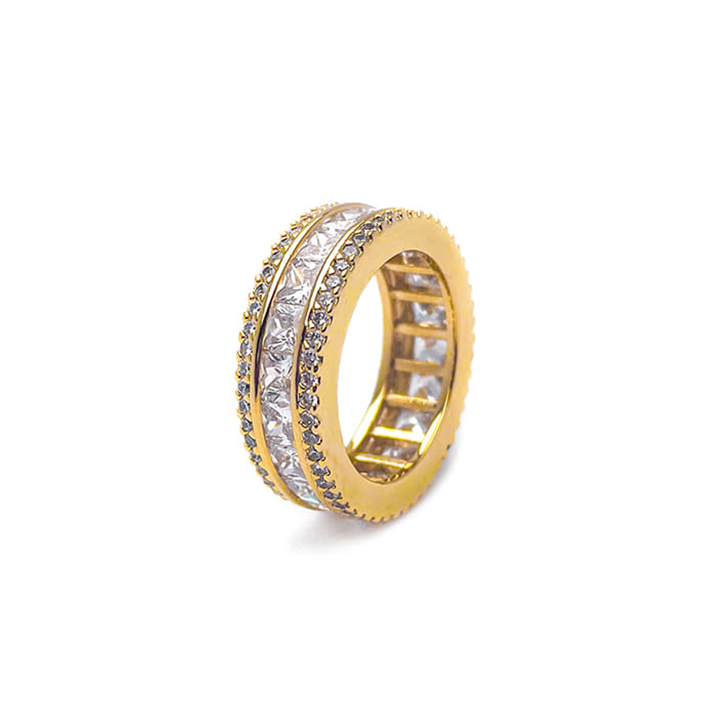 【BLACKPURPLE】[blacklabel] AAA dia three-line ring Black label] AAA DIA Three Line Ring - Silver - BLACKPURPLE_USD