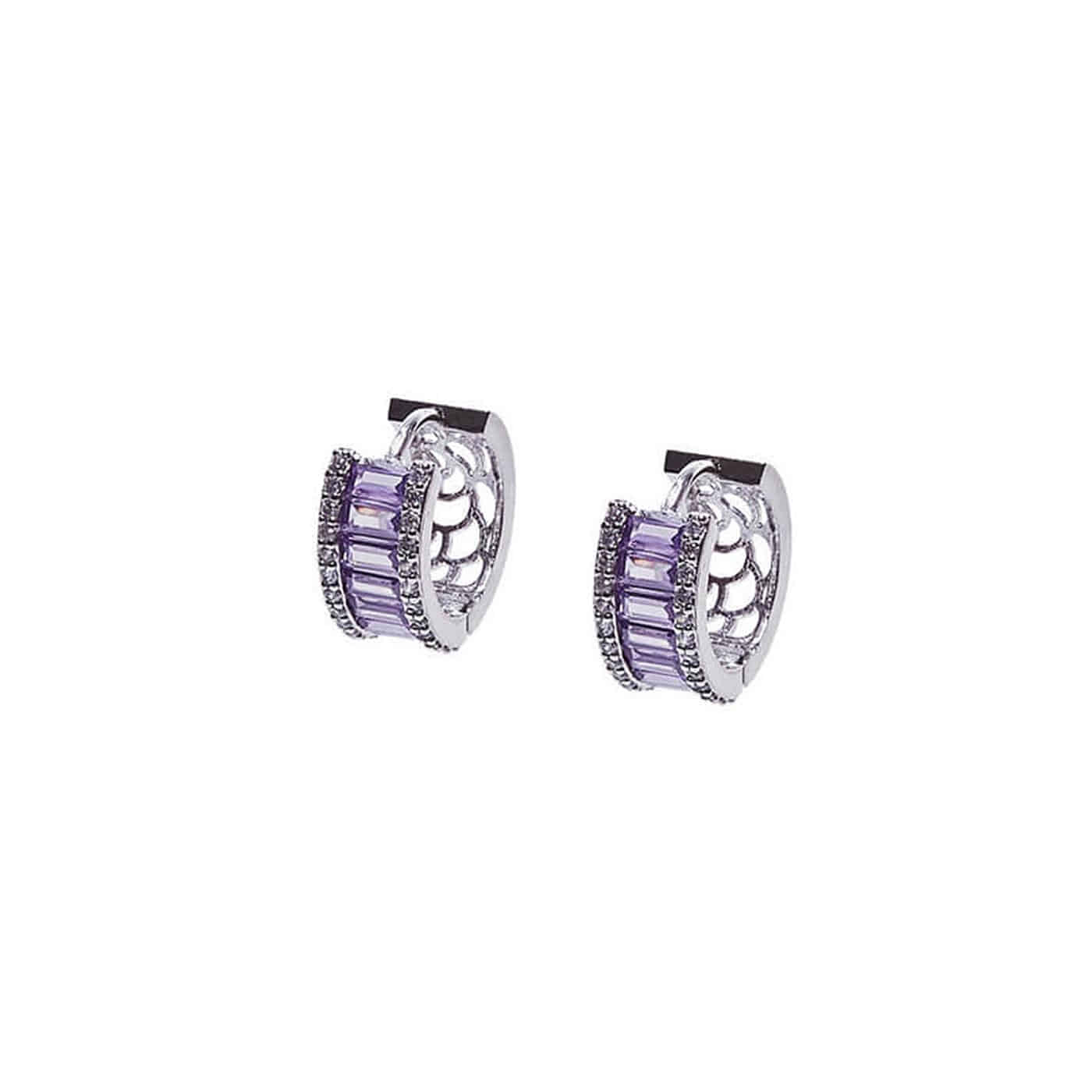 【BLACKPURPLE】[BLACKLABEL] PONDELL CUBIC CHAIN EARRING 925 Sterling Silver Black Spinel Bujukan Link Huggie Drop