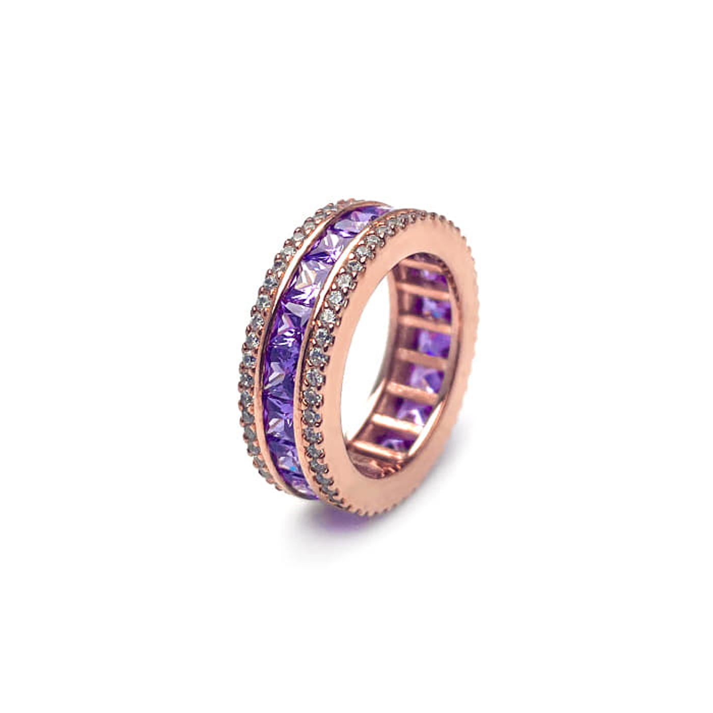 ソンミ着用★【BLACKPURPLE】★Double Round Tennis Cubic Rin.g BLACKPURPLE RING