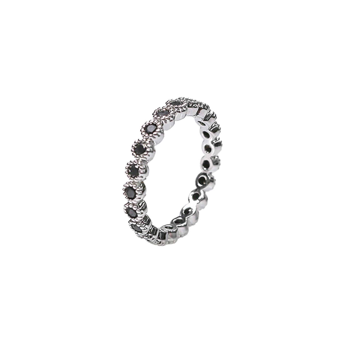 ソンミ着用★【BLACKPURPLE】★Double Round Tennis Cubic Rin.g BLACKPURPLE RING