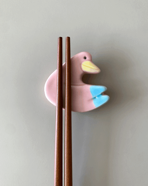 Pink bird chopstick rest