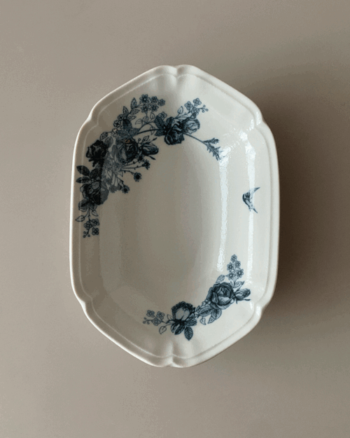 [한정수량] Ann flower oval bowl (파스타접시)