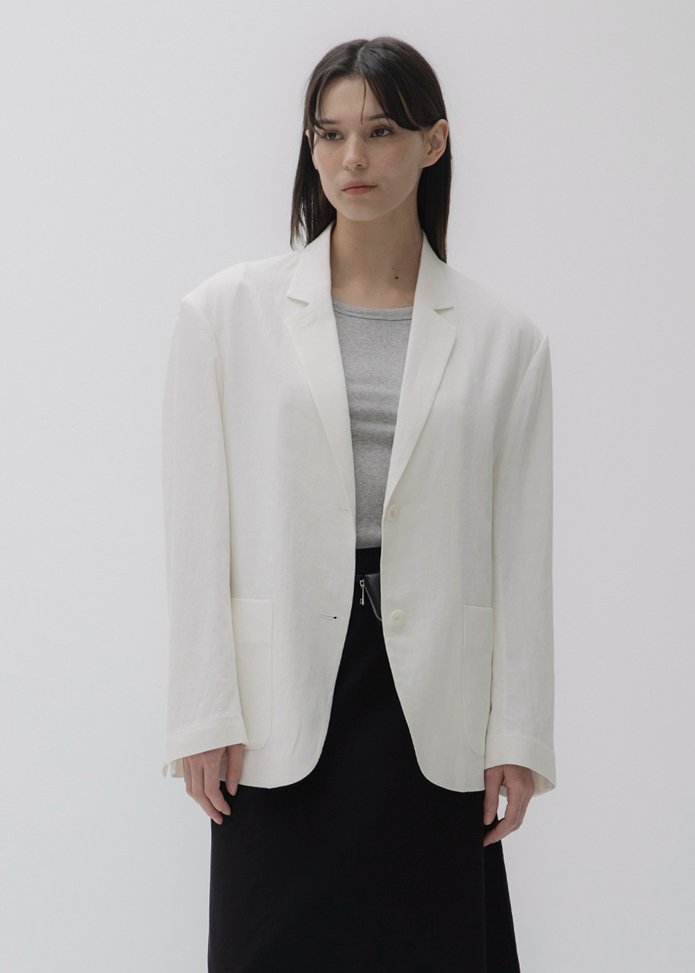 블루브릭,Linen cotton jacket (ivory)
