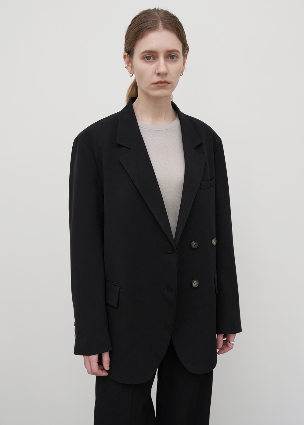 블루브릭,Two-way double jacket (black)