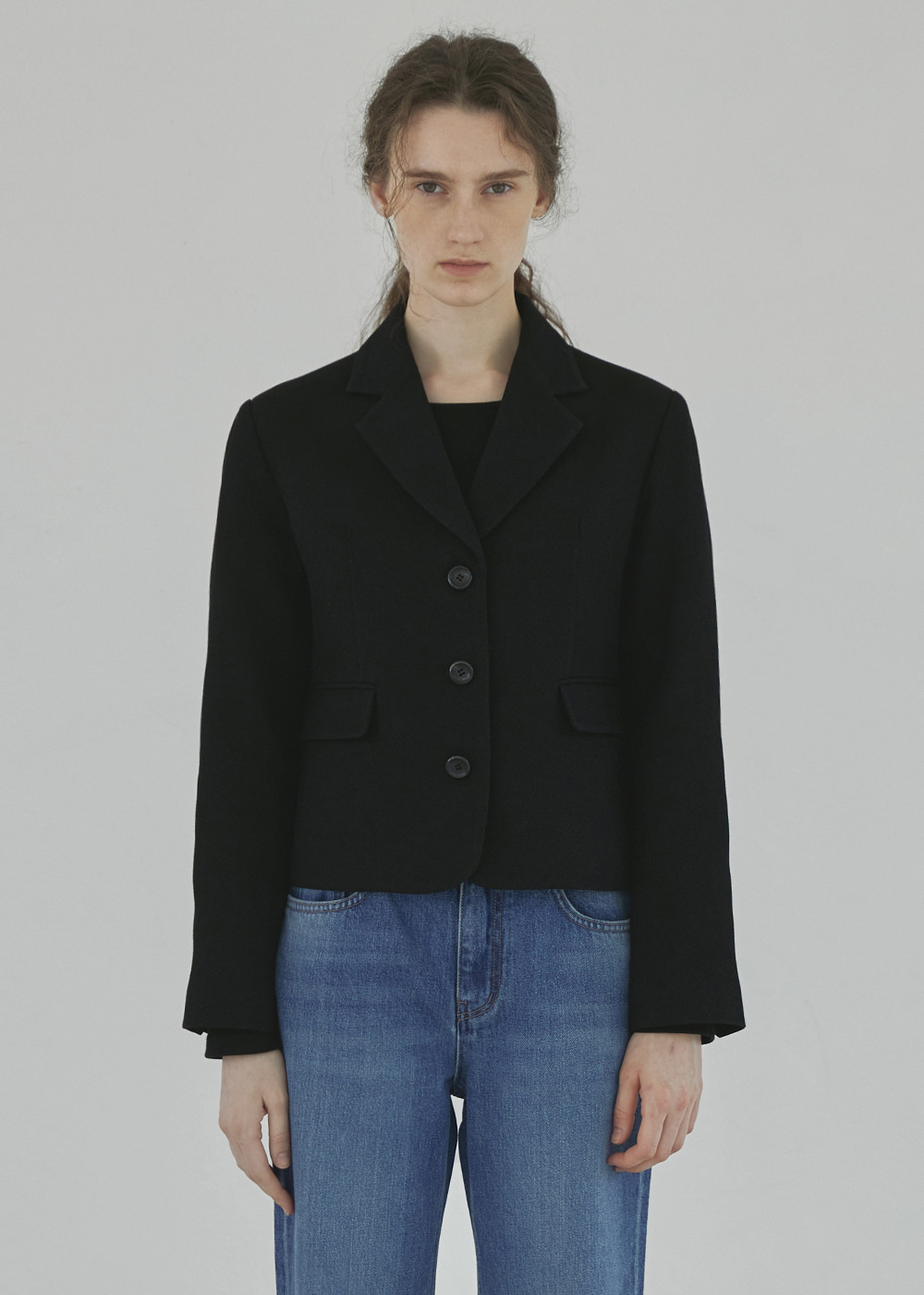 블루브릭,Classic short jacket (black)