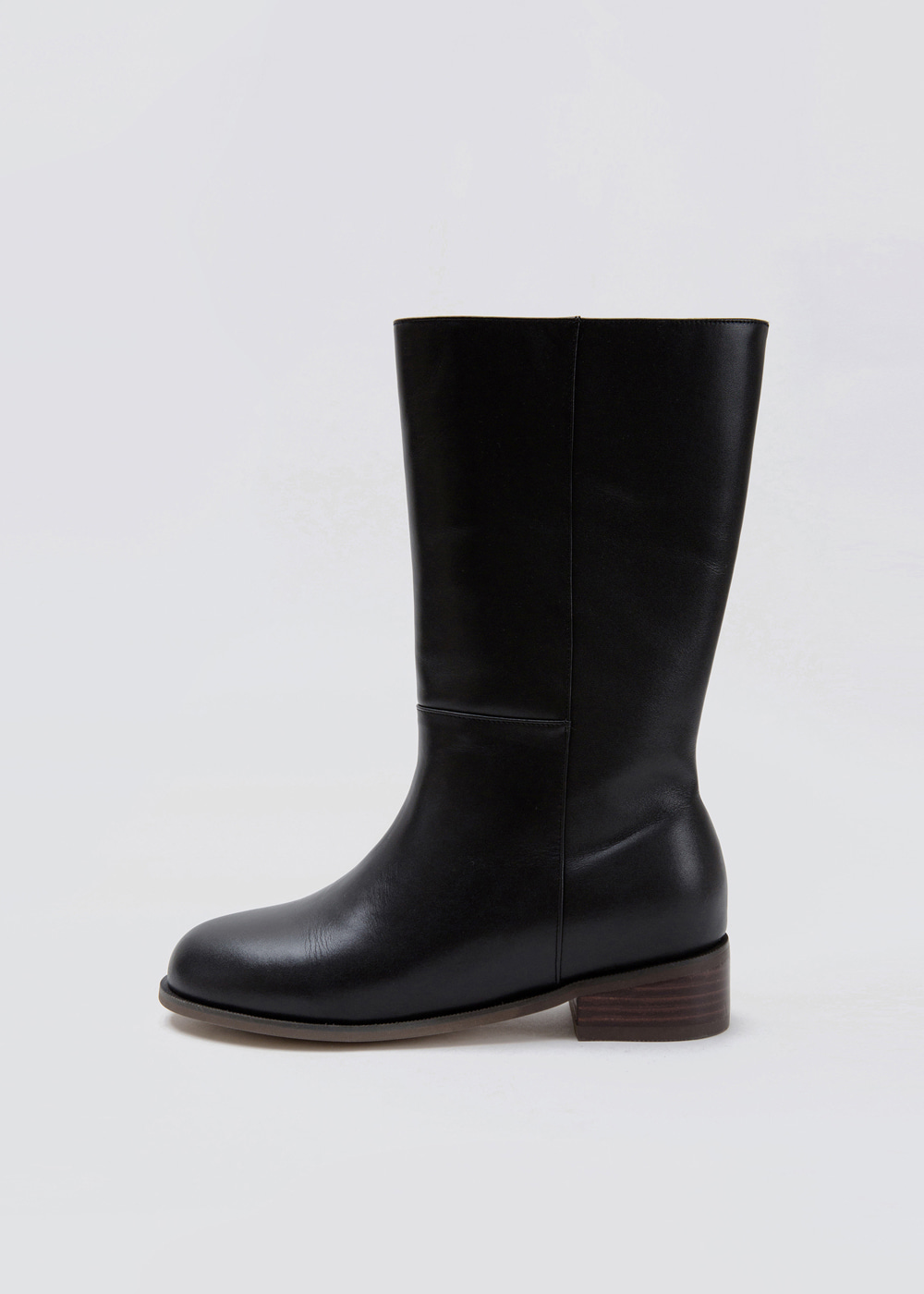블루브릭,Round midi boots (black)