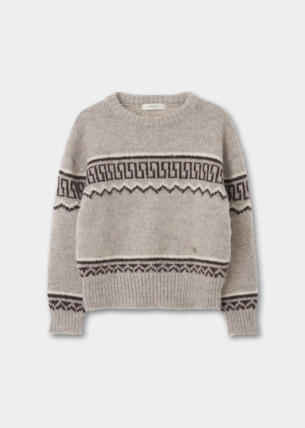 블루브릭,[B급/샘플상품] Pattern knit (oat gray)
