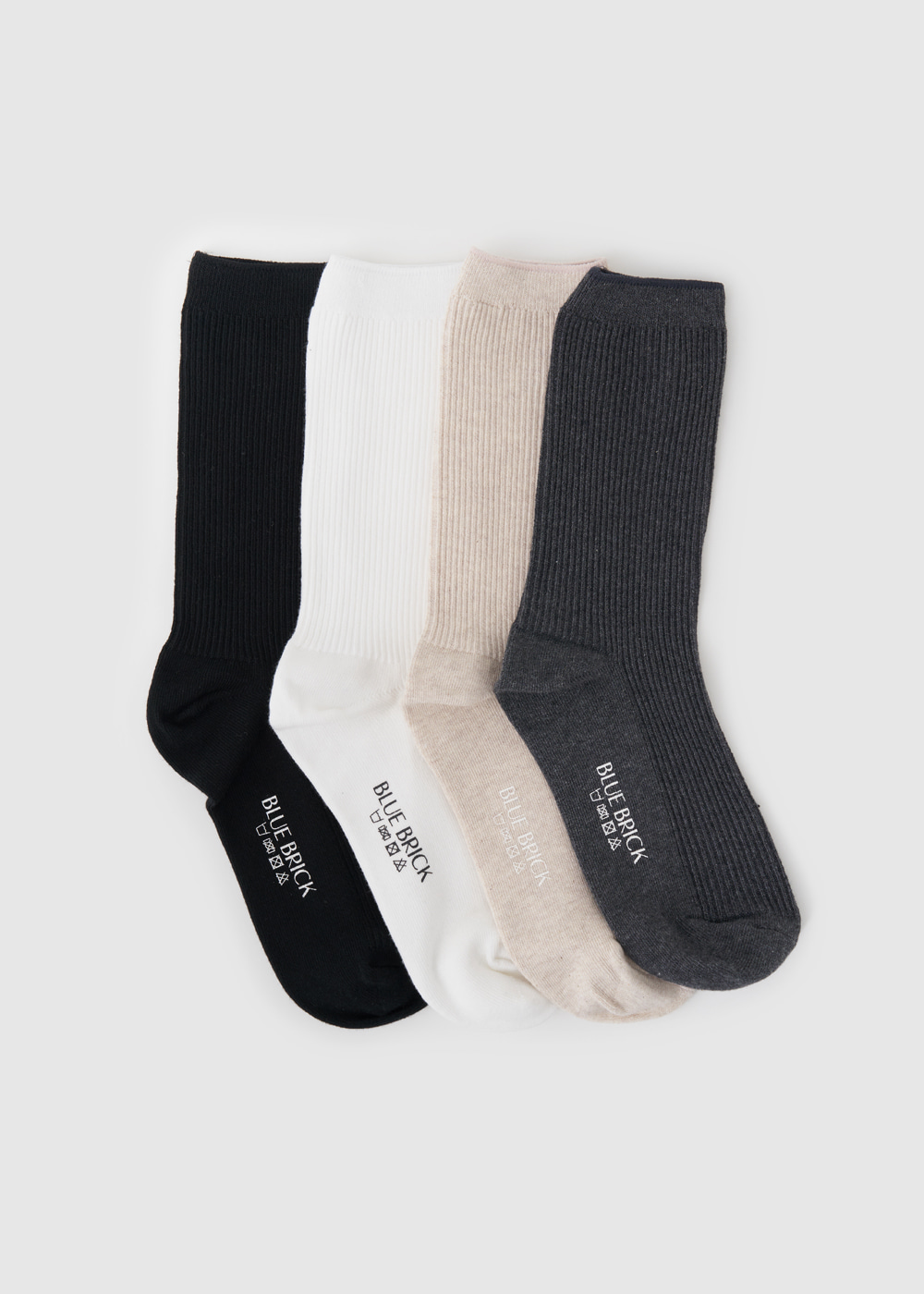 블루브릭,Basic ribbed socks (4color)