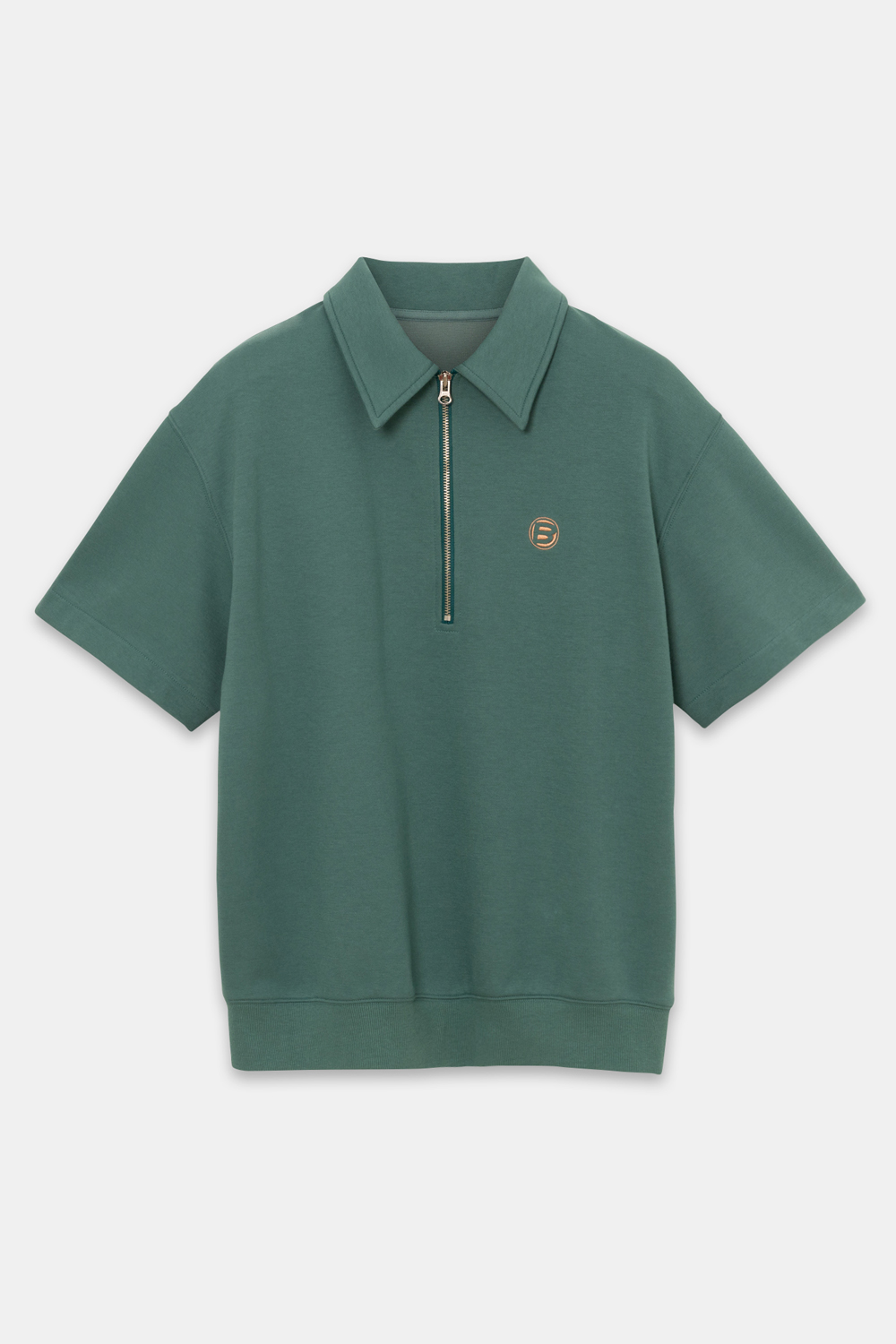 STAND NECK SHORT SLEEVE MAN TO MAN - GREEN