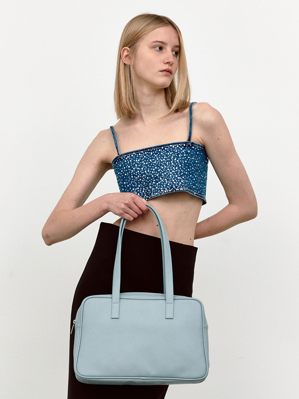 [1/31 순차발송] Trapezoid Shoulder Bag (pale blue)