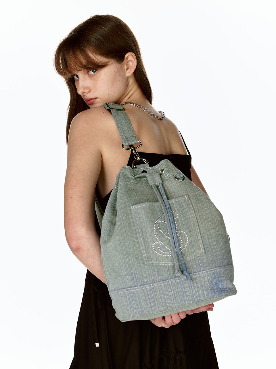 Yoko Bucket Bag (M)(denim)