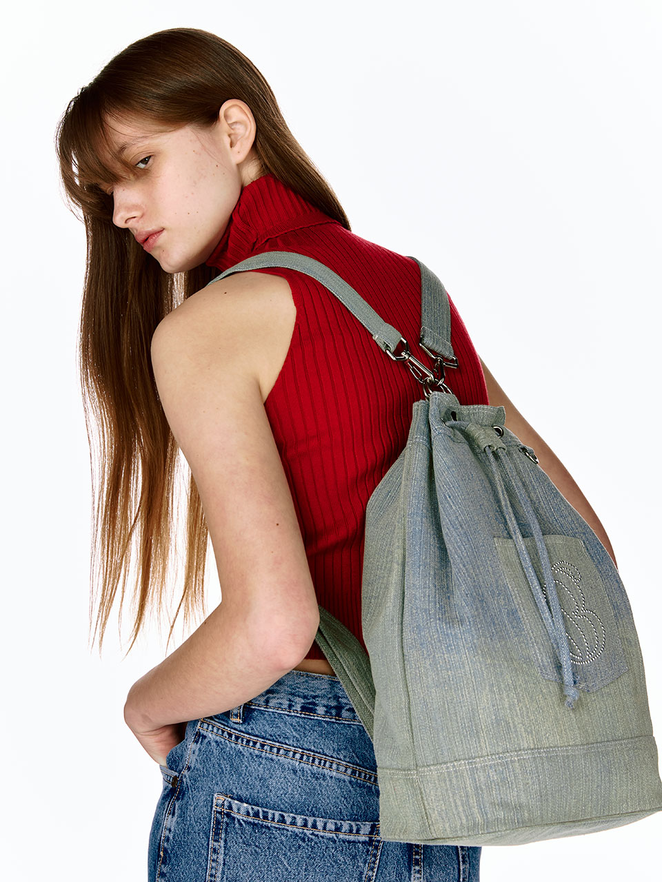 Yoko Bucket Bag (L)(denim)
