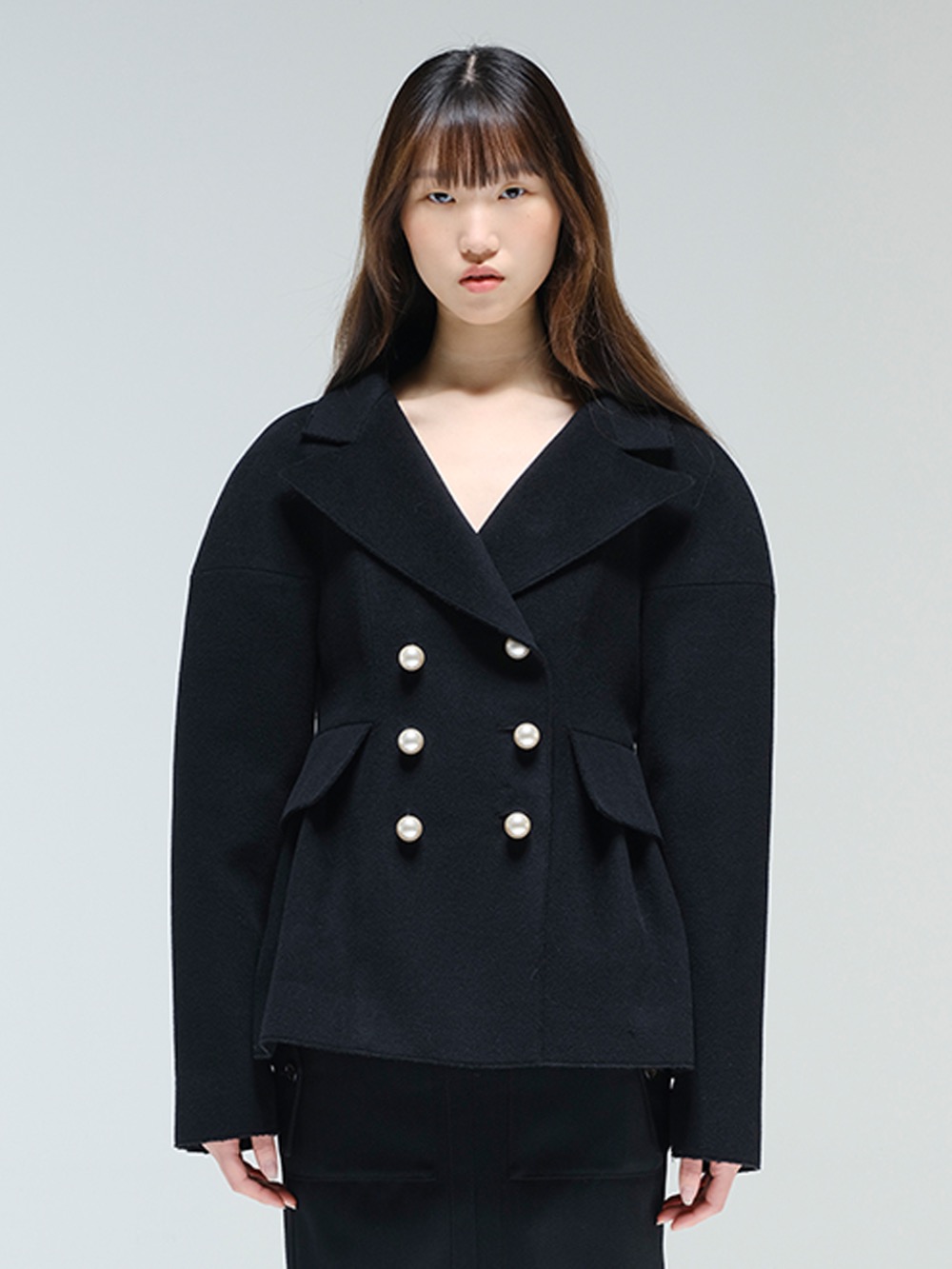 [SAMPLE SALE] Pearl pointed raglan wool-cashmere coat -50%