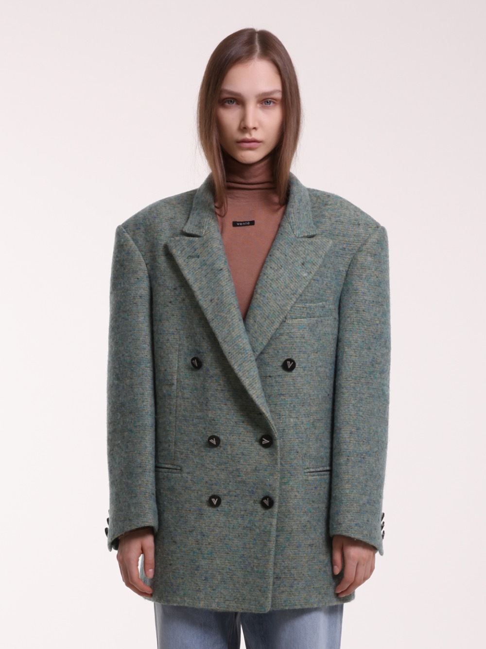 [기간한정]Oversize wool jacket in green melange-60%