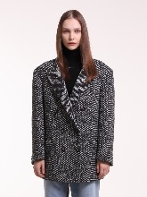 Oversized wool jacket in black tweed-50%