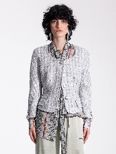 Silver sequined tweed raglan sleeves jacket
