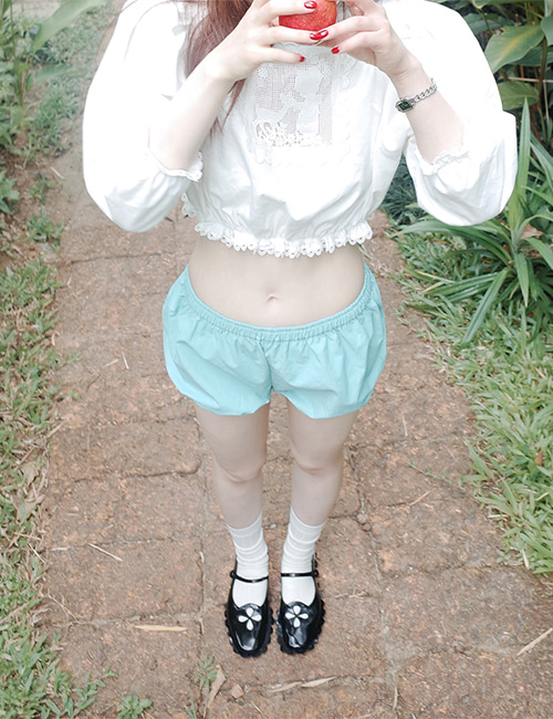 freckle seoul クロップドブラウス trim crop blouse freckle seoul
