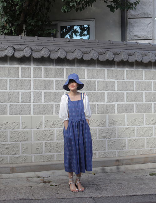 (freckle made♥)pinafore dress+big hat