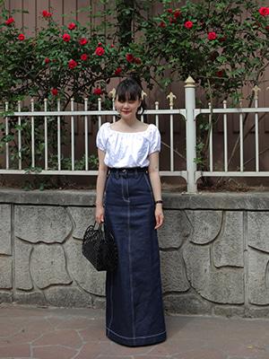 (freckle made♥)denim maxi skirt(limited-edition)