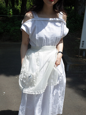 (freckle made♥)vintage mood off shoulder dress(white!)