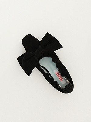 (freckle made♥)big bow flats in black