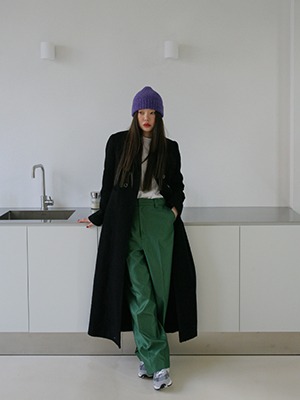 (freckle made♥)wool silk green trousers