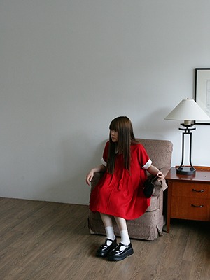 (freckle made♥)red zipper mini dress