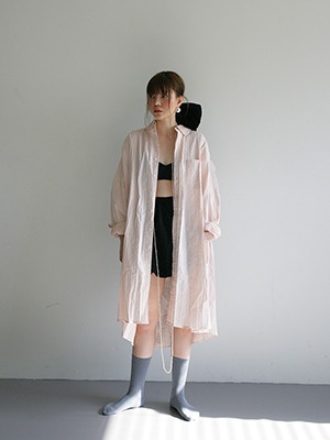 (freckle made♥)long shirts in pink stripe