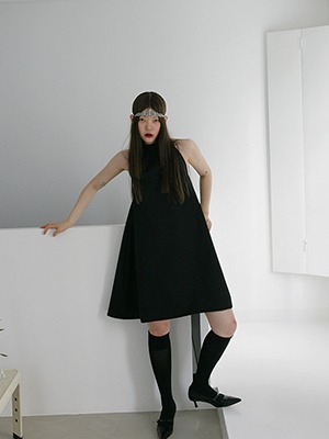 (freckle made♥)silky wool halter neck dress