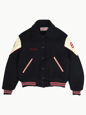 (freckle made♥)leather shoulder varsity jacket / 3차