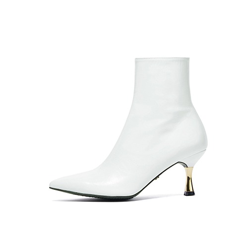 브리아나 Briana Golden Heel Ankle Boots_White