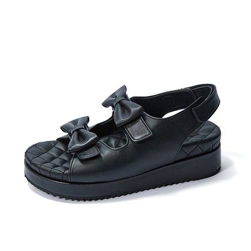 브리아나 Briana Ribbon Velcro Sandals_Black