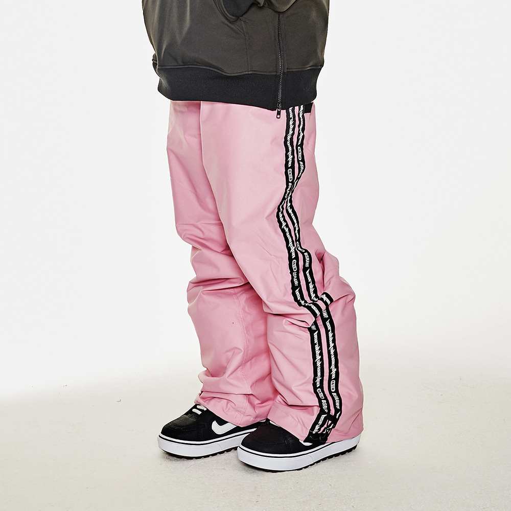 BSRABBIT DOUBLE LINE TAPE TRACK PANTS PINK