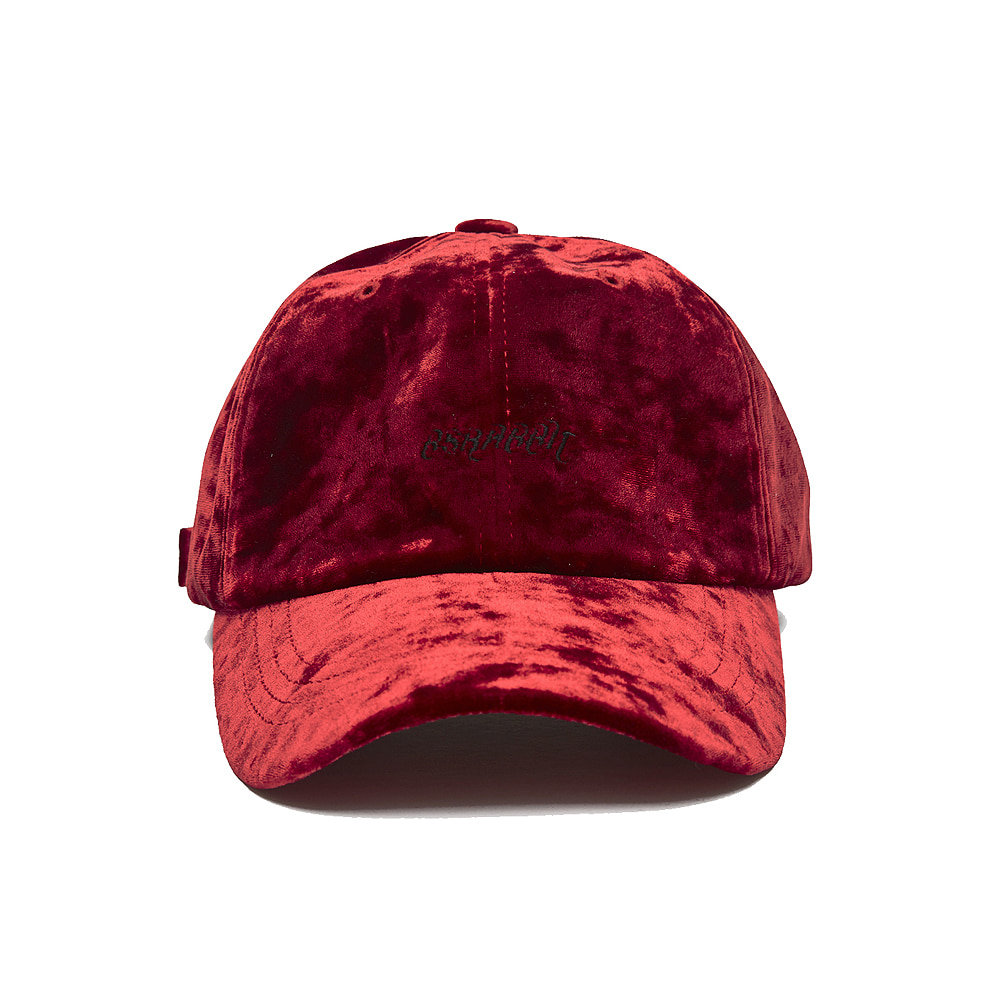 자체브랜드 BLING VELVET LOGO CAP RED