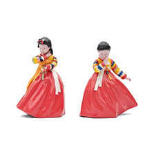 도자기인형_색동저고리아기씨Ceramic doll_children(Korean traditional multicolored stripes clothes)