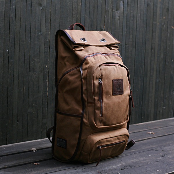 Roll Top Safari Backpack-Brush Brown