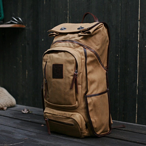 Roll Top Safari Backpack-Brown