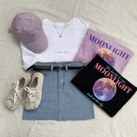 Moon Night Backprint Short Sleeve T-shirt