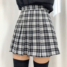 Liner check tennis skirt