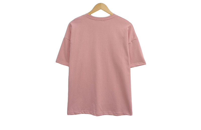 short sleeved tee baby pink color image-S1L7