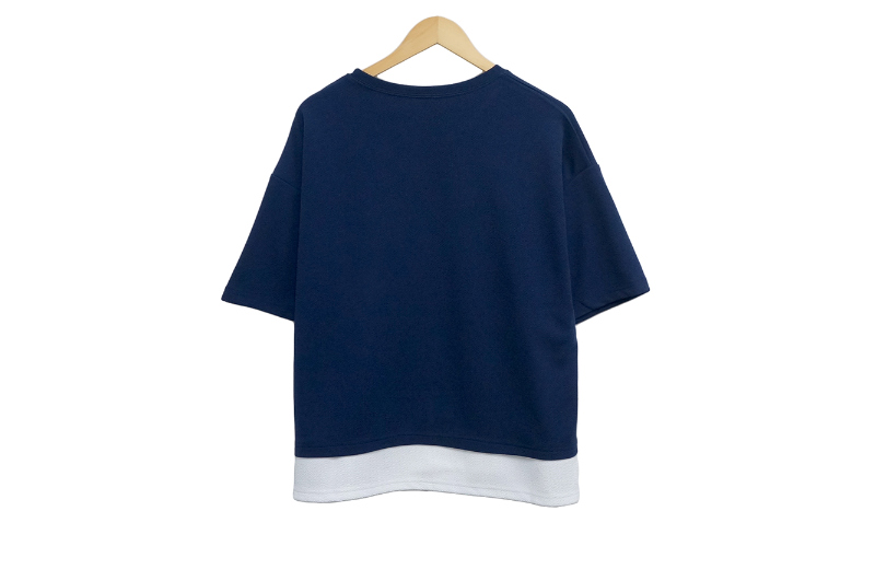 반팔 티셔츠 네이비블루 색상 이미지-S1L7