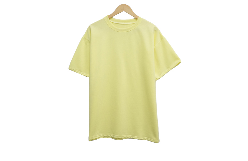 short sleeved tee yellow color image-S1L10