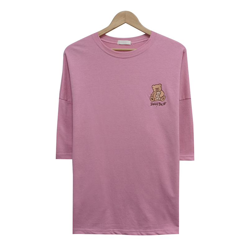 반팔 티셔츠 핑크 색상 이미지-S1L42