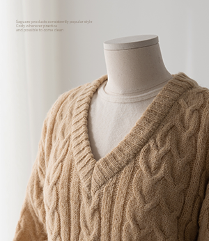 soft alpaca wool v twist knit[니트BP291]안나앤모드