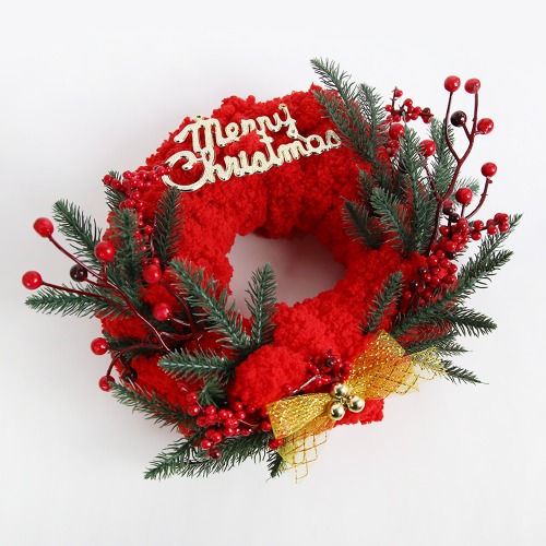 [DIY키트] 크리스마스 왕포근리스 Wreath (바늘없이 30분완성 핑거니팅)