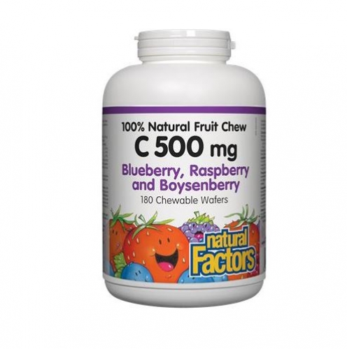 Natural Factors 내추럴 팩터스 - Vitamin C Natural Fruit - Blueberry,Raspberry/Boysenberry (비타민C - 블루베리, 라즈베리, 보이즌베리) 500mg - 사이즈선택
