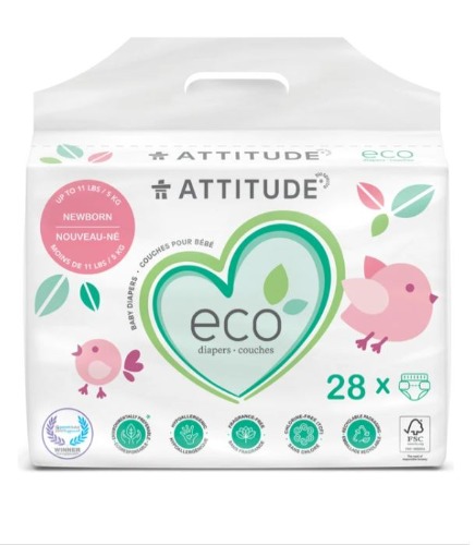 ATTITUDE - Biodegradable Baby Diapers Size New born 26units 아기 기저귀 사이즈 신생아/ 26개